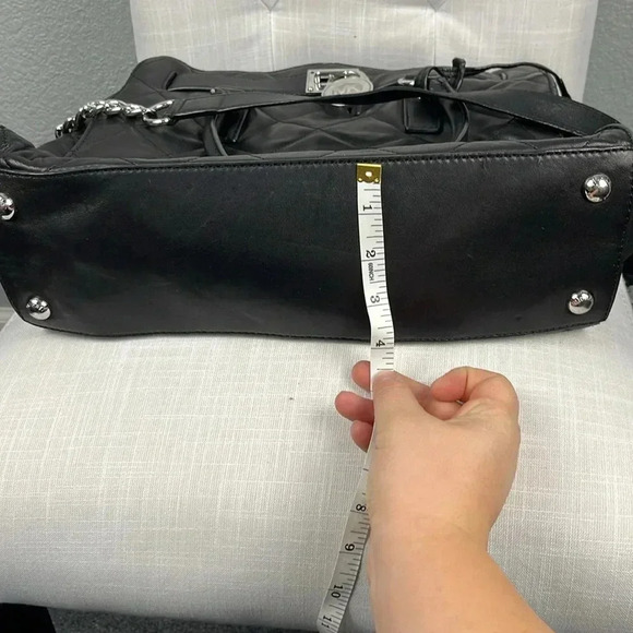 Michael Kors Large Quilted Leather Hamilton Tote Bag Black w/ Matching Wallet - Picture 10 of 12